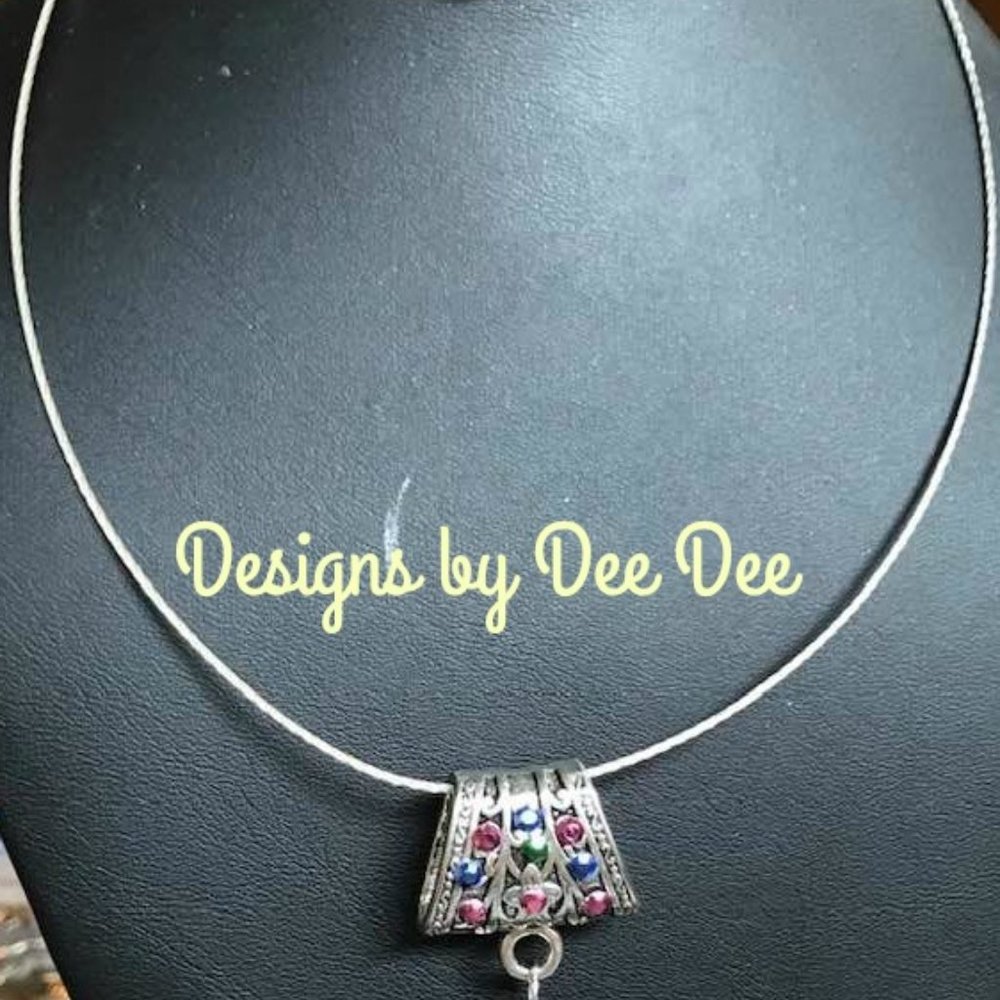 Silver Tone Rhinestone Choker - Picture 2 of 2